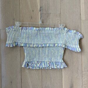 Lovers+ Friends Off the Shoulder Scrunch Crop Top XS